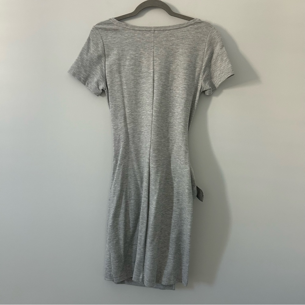 Club Monaco Twansia Light Heathered Grey Short Sleeve Tie Waist Casual Dress S - Picture 3 of 12